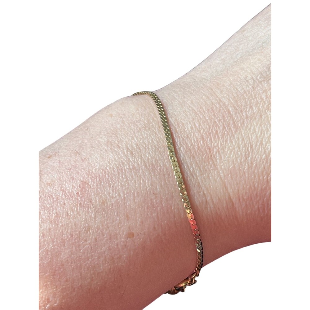 Vintage Napier Gold Tone Serpentine Chain Bracelet 7 Inch Signed